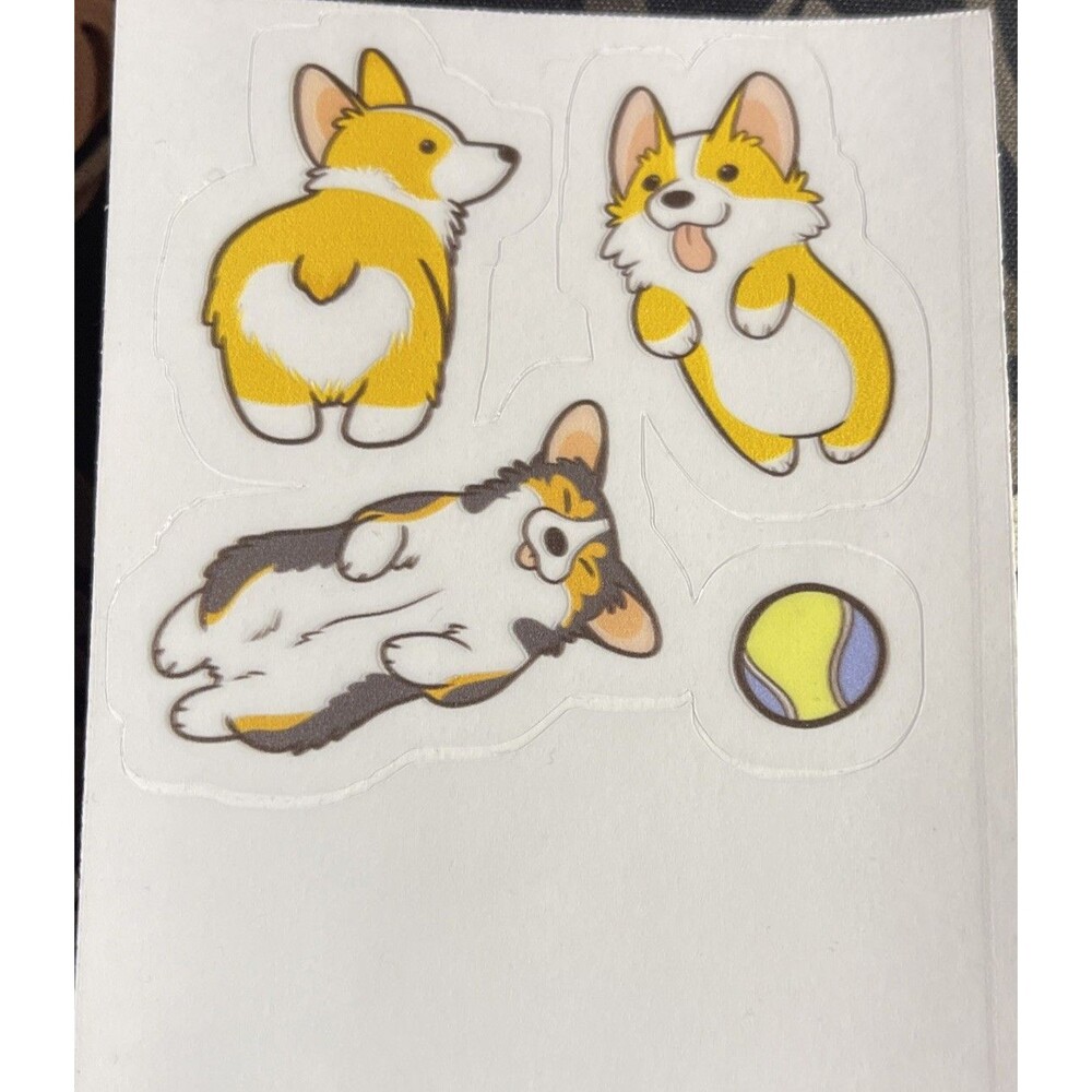 Vinyl Dog Stickers Mini Sheet 4 Stickers Water Bottle Water Proof Cute